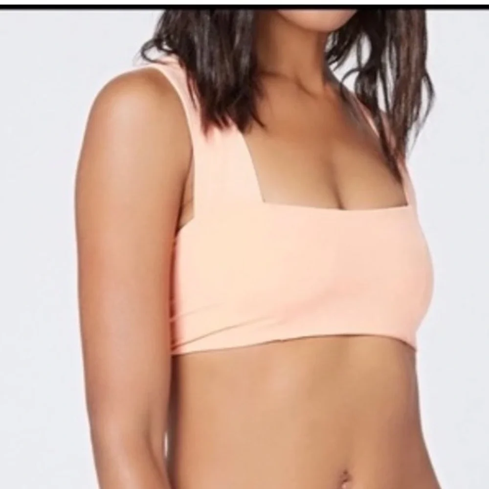 L*Space Swim Parker Peach Square Neck,‎ Wide Strap, V-Back, Bikini Top XL NWOT